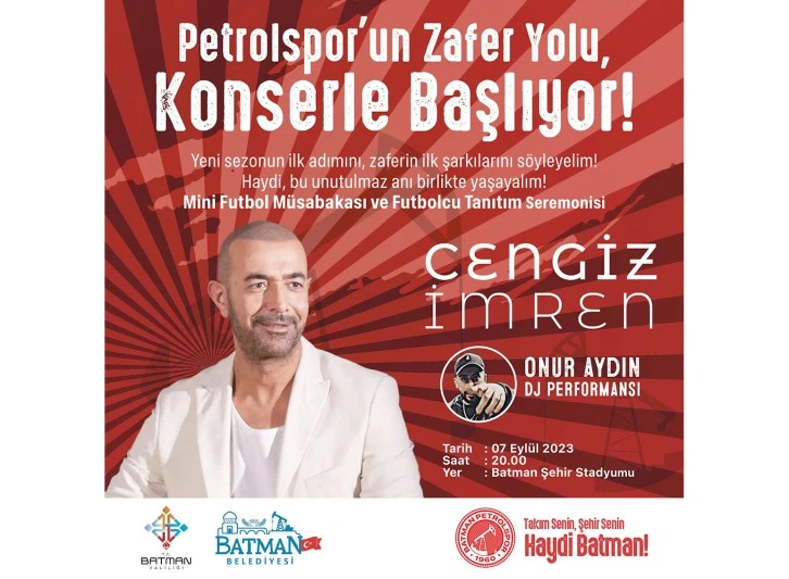 CENGİZ İMREN, PETROLSPOR İÇİN SAHNE ALACAK