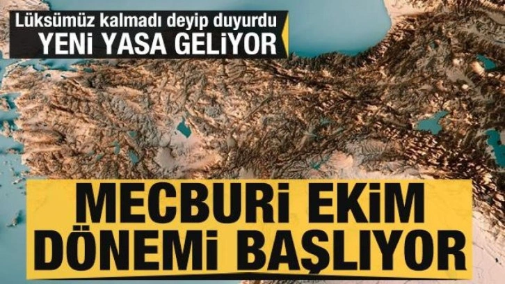 Lüksümüz kalmadı deyip duyurdu: Mecburi ekim dönemi başlıyor